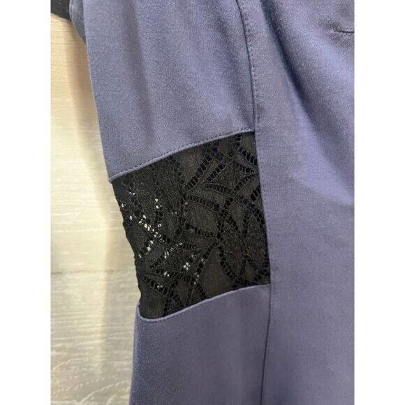 Rebecca Taylor Periwinkle Blue‎ & Black Lace Dress Size 0 - Picture 7 of 8